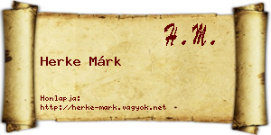 Herke Márk névjegykártya
